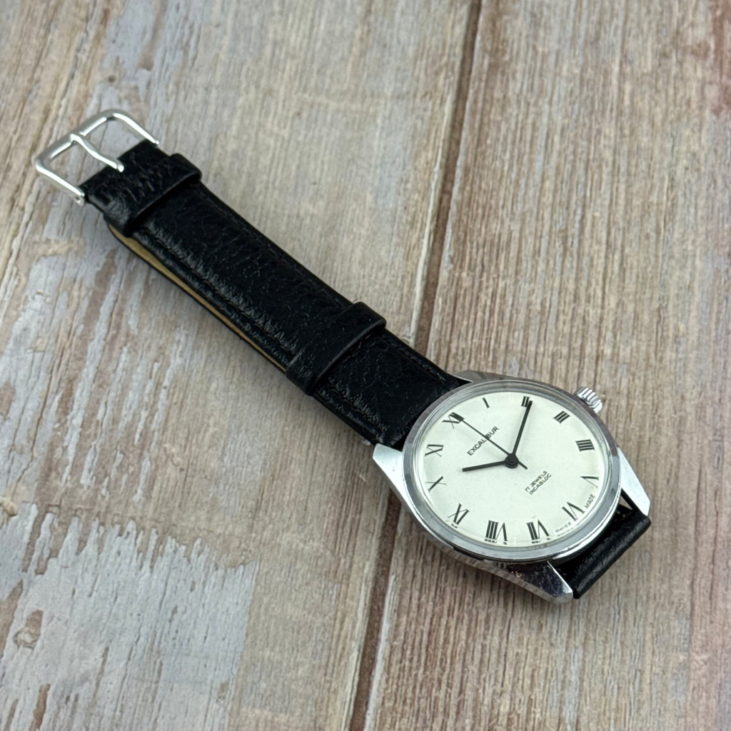 1960s Excalibur Roman dial men’s Manual wind wrist watch 35mm