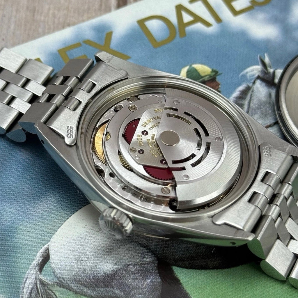 1980 Rolex Datejust 36 16014 Linen Dial 18ct Gold Bezel Full Set