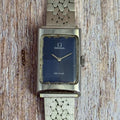1973 Omega De Ville ladies tank watch manual wind blue dial SERVICED