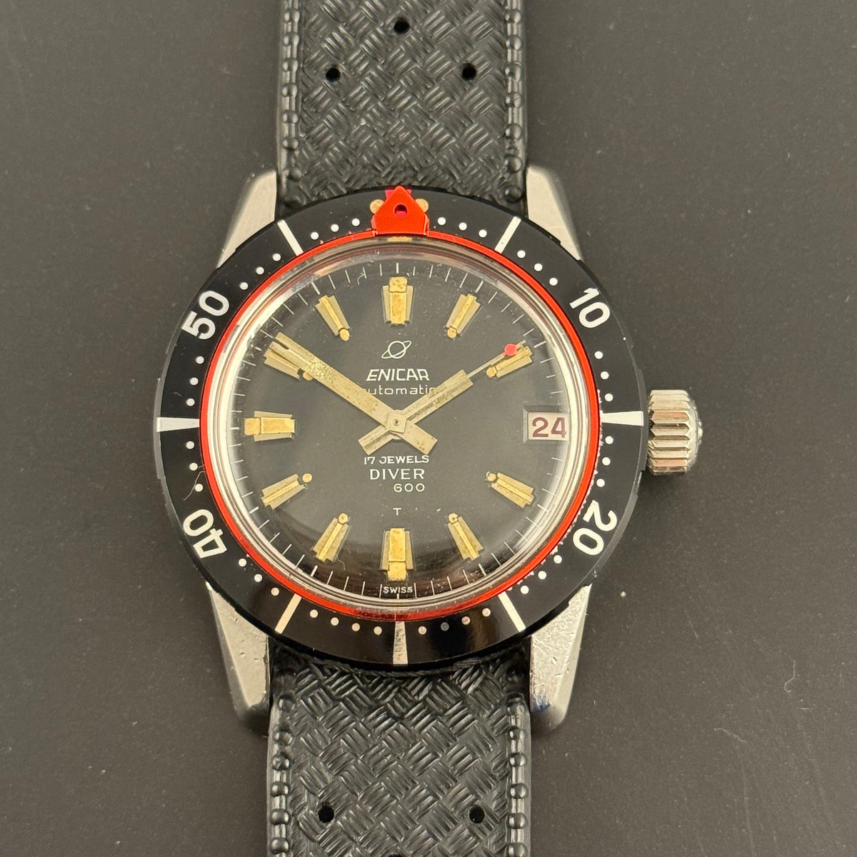 1960s Enicar Sherpa diver 600T men’s automatic wrist watch