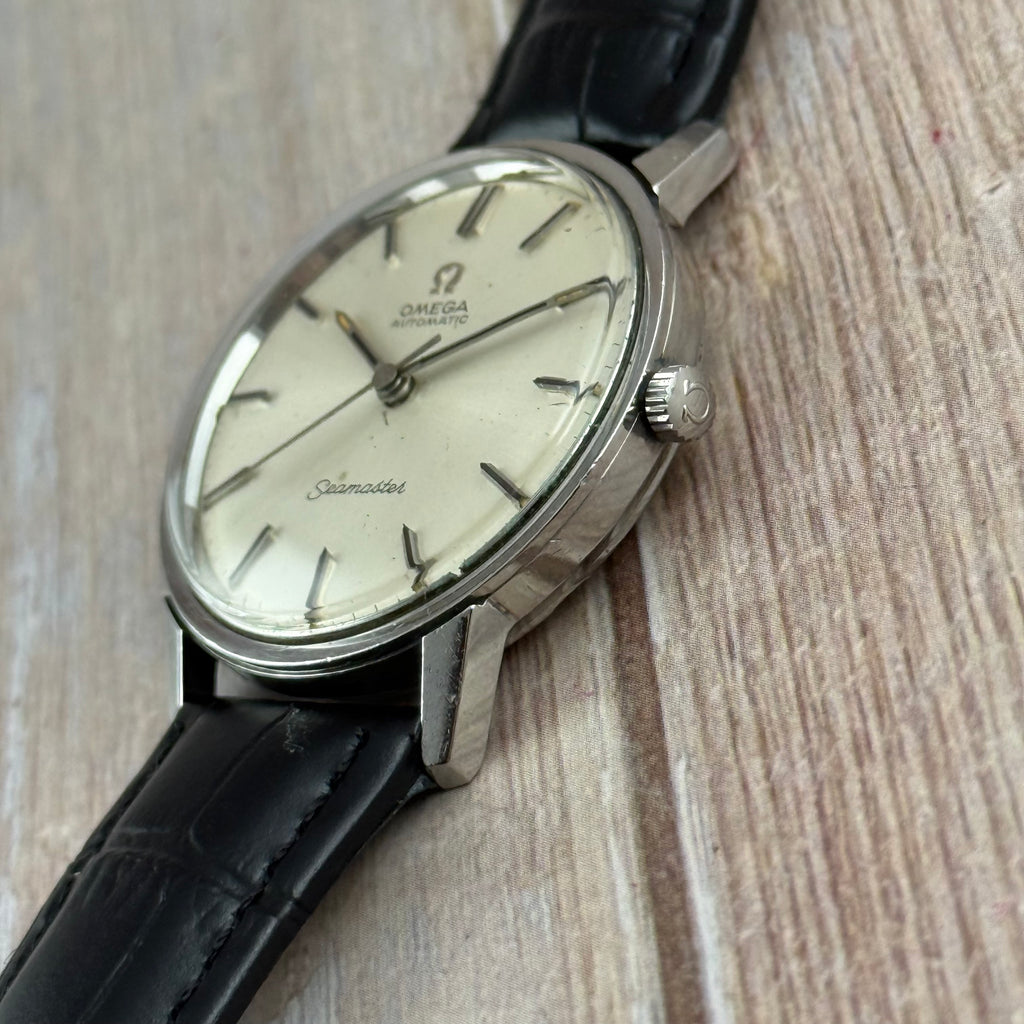 1966 Omega Seamaster Automatic men’s steel wrist watch ‘seahorse’ back