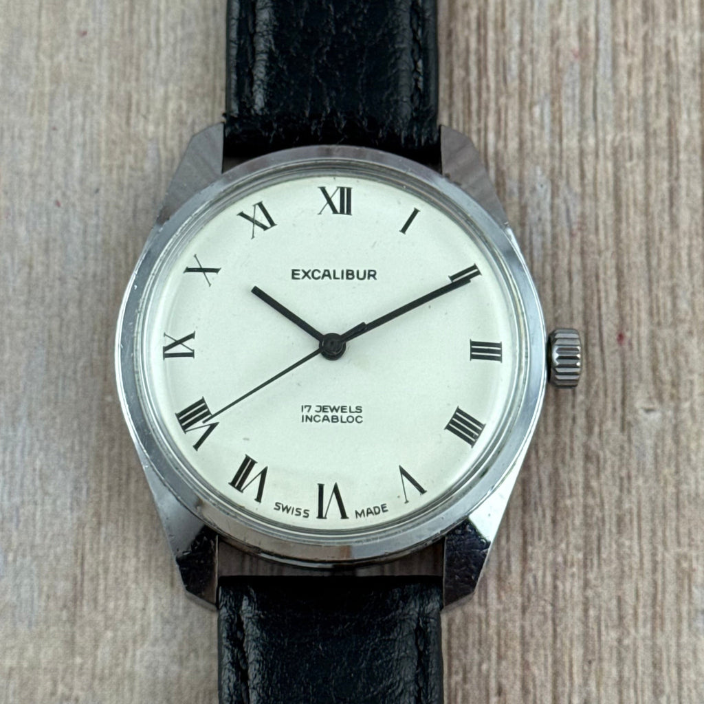 1960s Excalibur Roman dial men’s Manual wind wrist watch 35mm