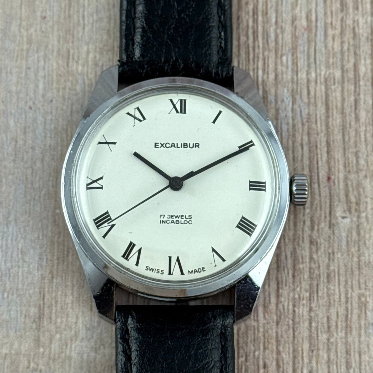 1960s Excalibur Roman dial men’s Manual wind wrist watch 35mm