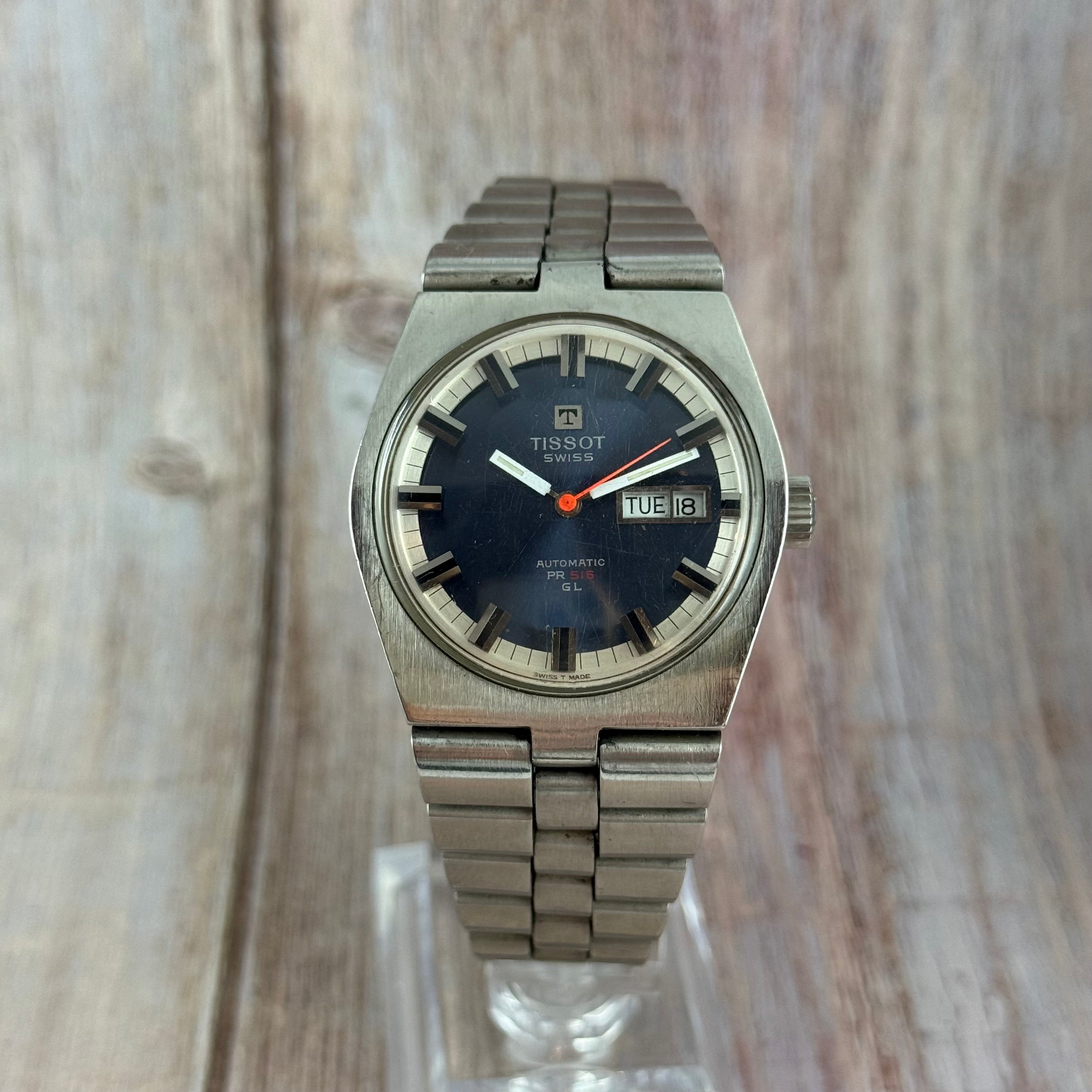 1970s Tissot PR516 GL “arnie” men’s Automatic Wrist Watch 36mm Working Boxed