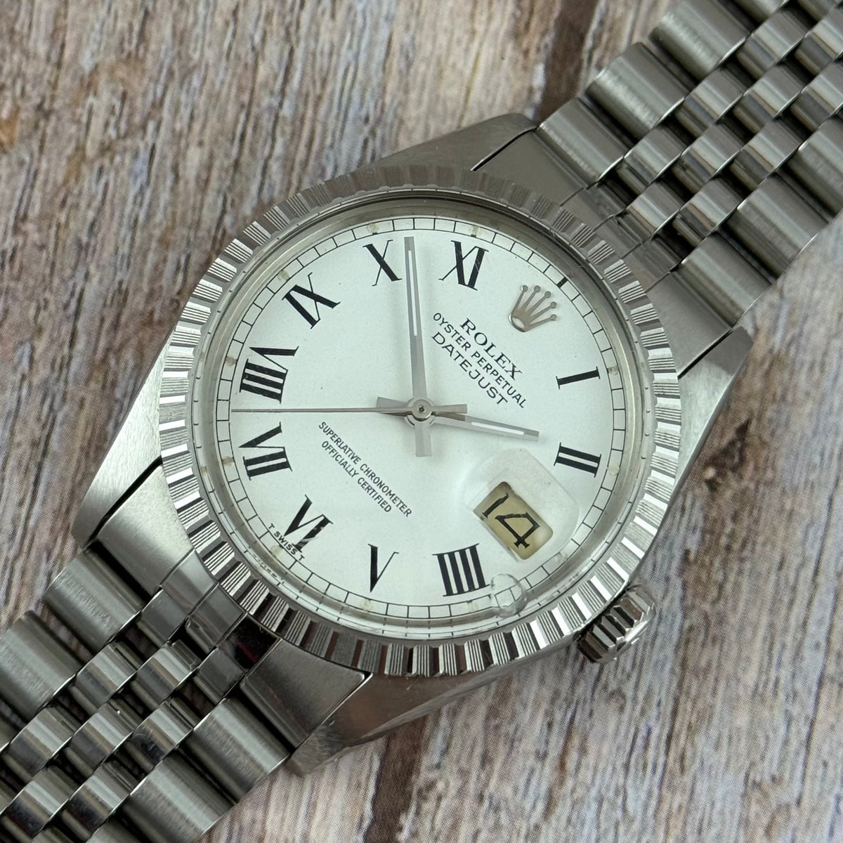 1986 Rolex Datejust 36 silver “Buckley” dial steel men’s watch MINT CONDITION