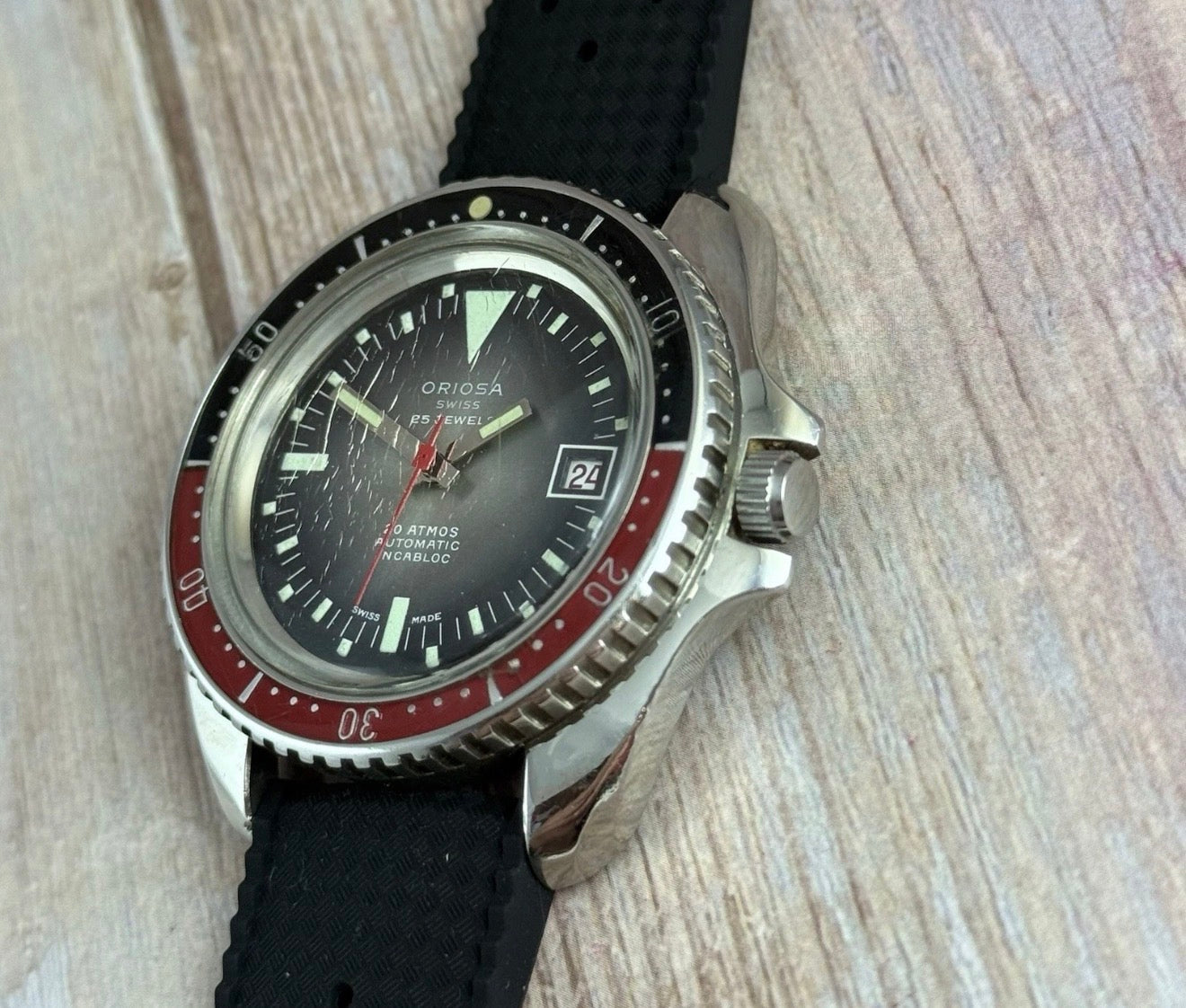 Oriosa Men's Dive Watch Monnin 844 case, Explorer Il 1655 style dial 42mm