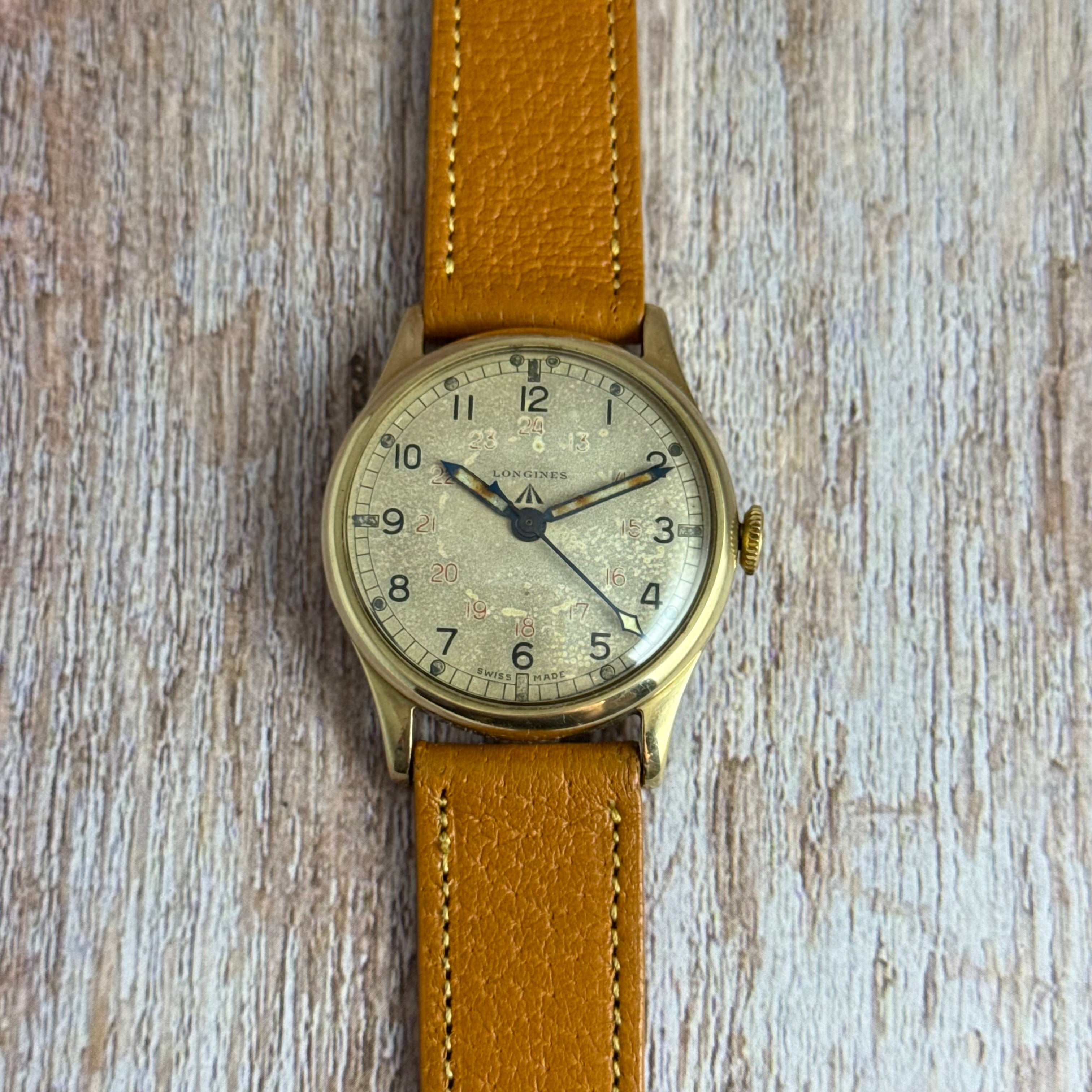 WW2 Longines C.O.S.D ‘gold Unicorn’ Men’s Military Issue Wrist Watch 34mm 9ct gold