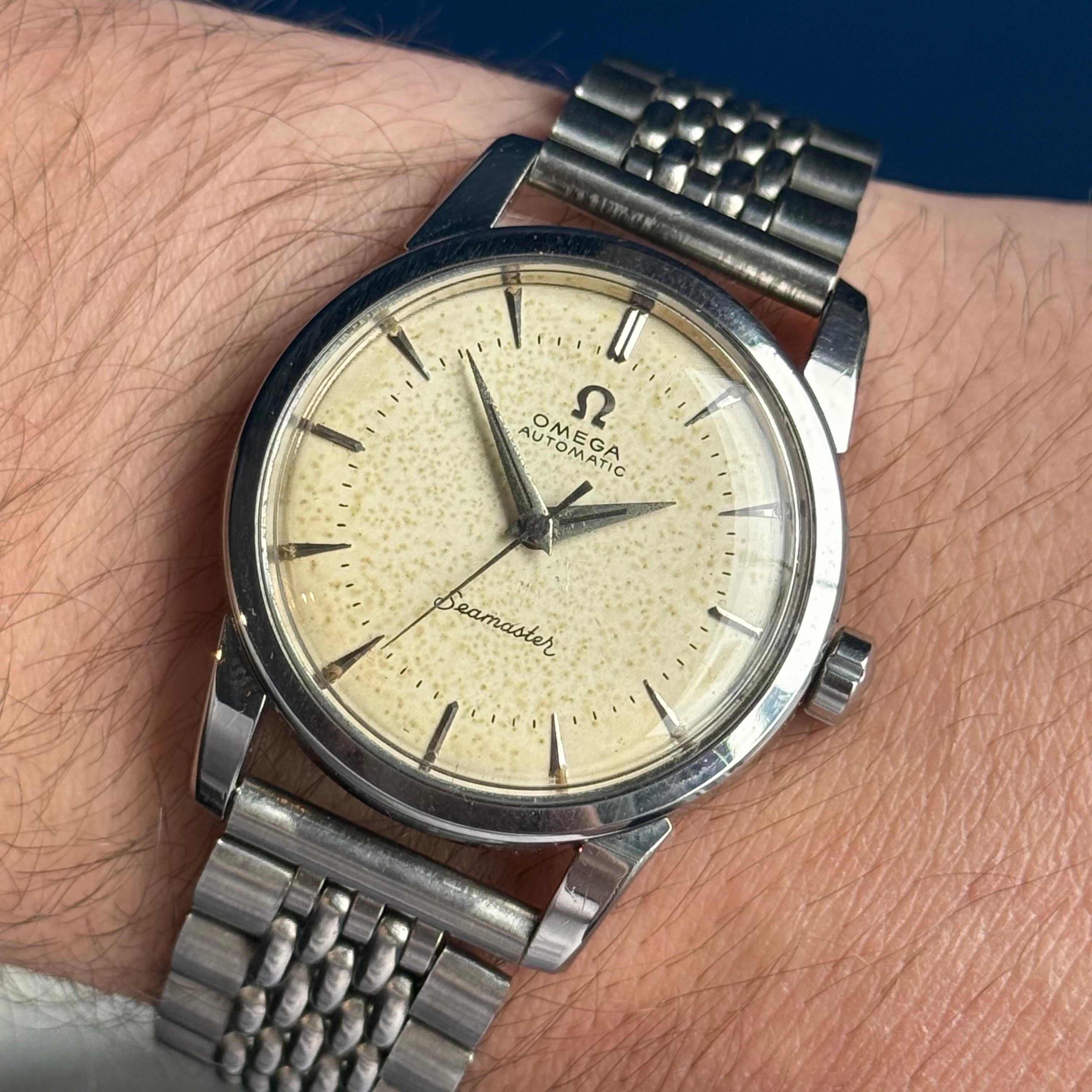1958 Omega Seamaster automatic men’s steel wrist watch 34mm (2846-8SC)