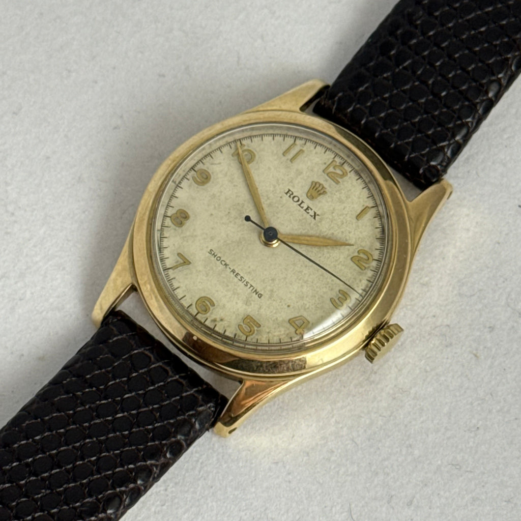 1947 Rolex 9ct gold men’s Manual wind wrist watch 30mm Arabic dial