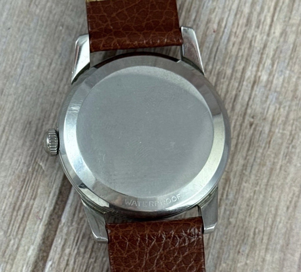 1954 Omega Seamaster Men’s Steel Watch ‘pumpkin’ Patina 34mm Vintage Manual