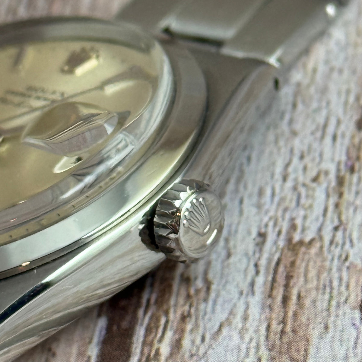 1971 Rolex Air King Date precision men’s steel automatic wrist watch 35mm (5700)