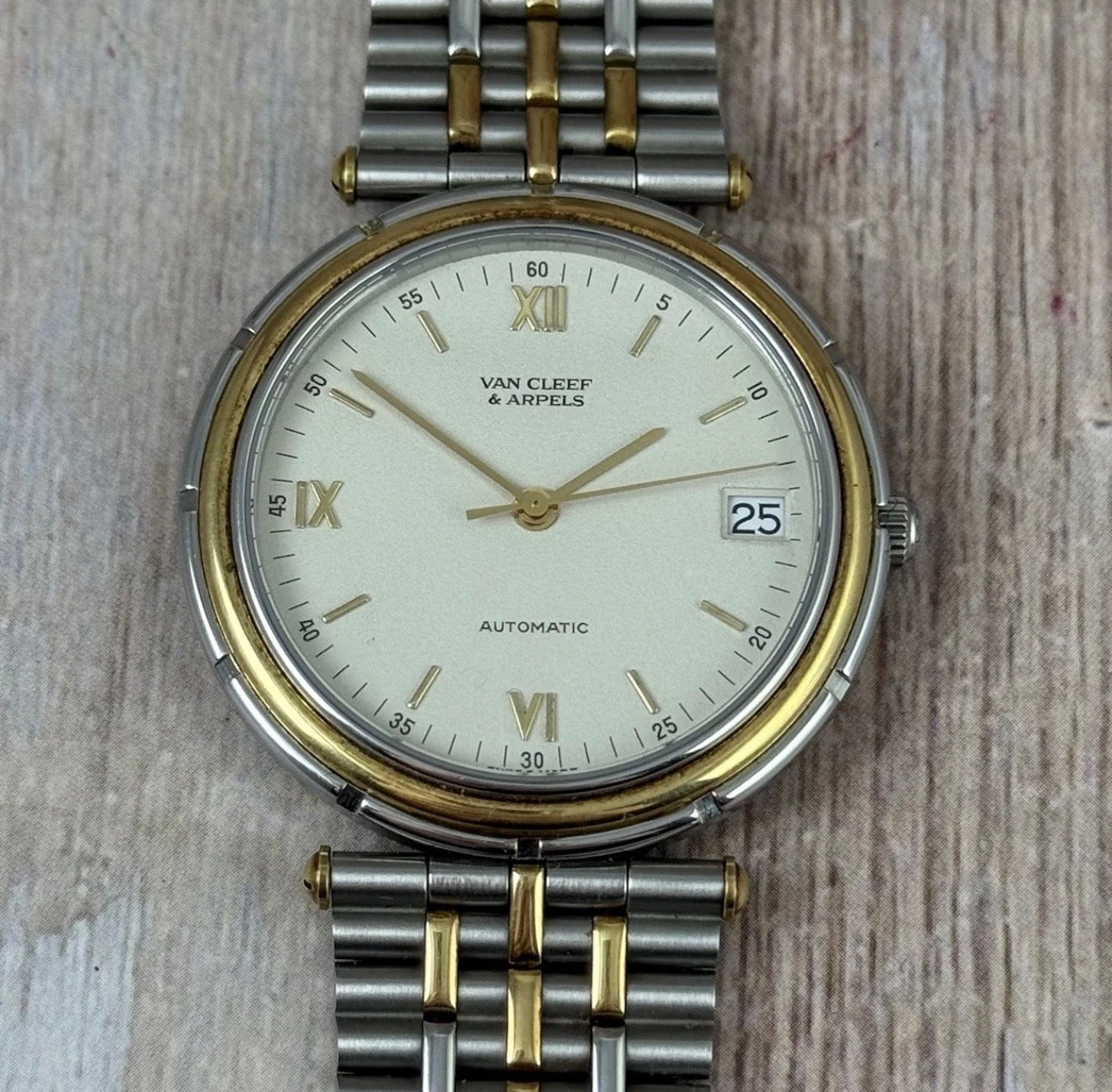 1990s Van Cleef & Arpels La Collection Watch solid 18ct Gold & Steel 34mm Unisex Men’s