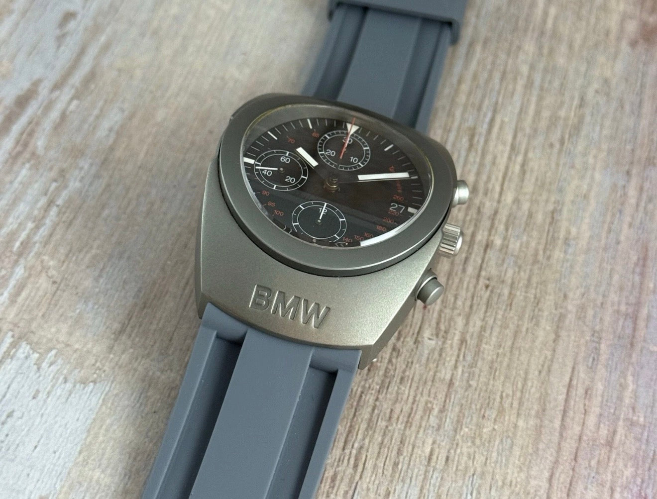 BMW Titanium Motorsport Racing Sport Car Accessory Automatic Chronograph Watch Valjoux 7730