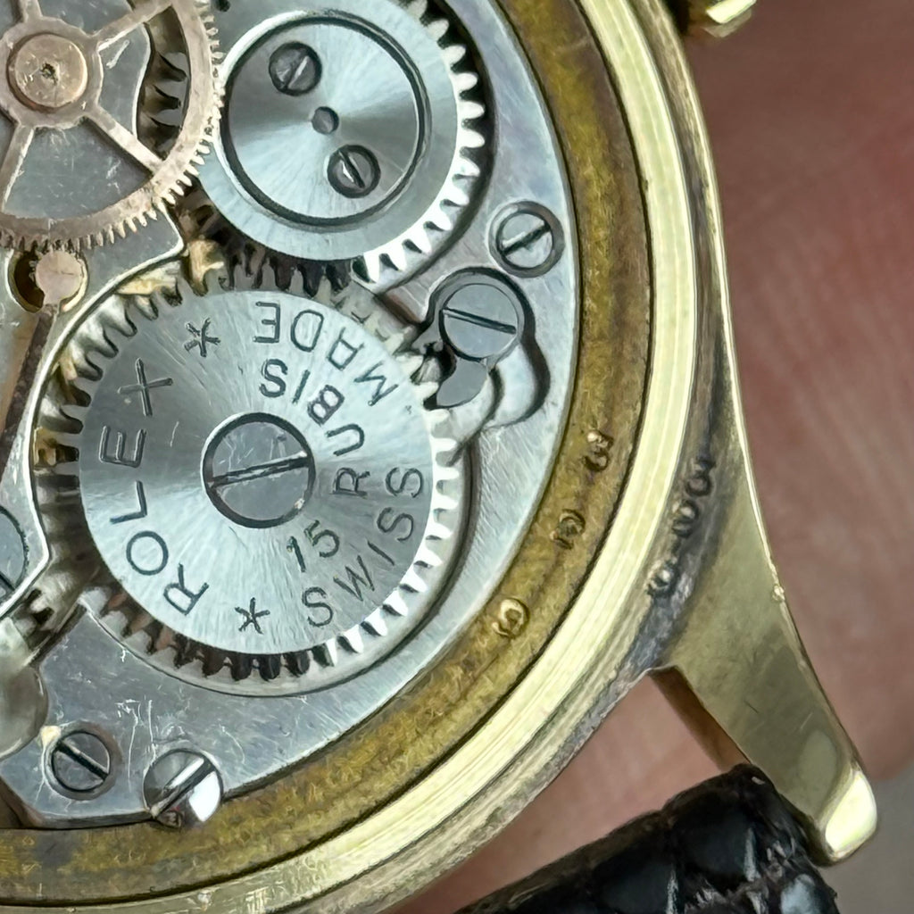 1947 Rolex 9ct gold men’s Manual wind wrist watch 30mm Arabic dial