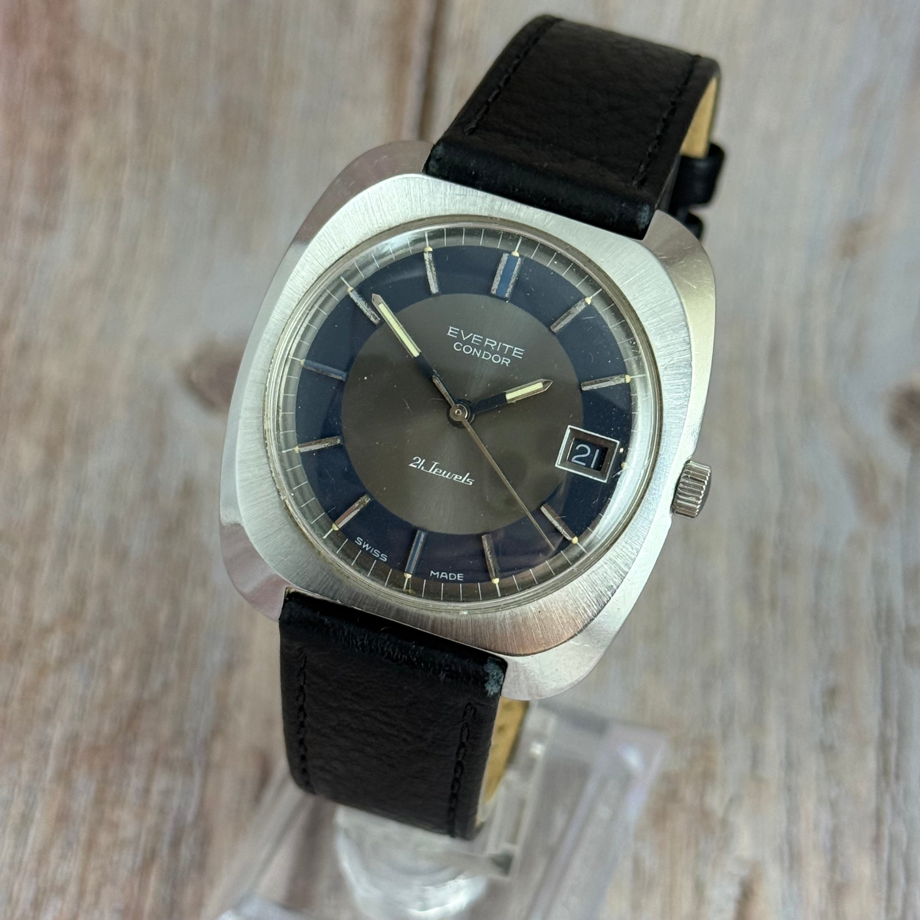 1970s Everite Condor gents manual wind UFO case wrist watch
