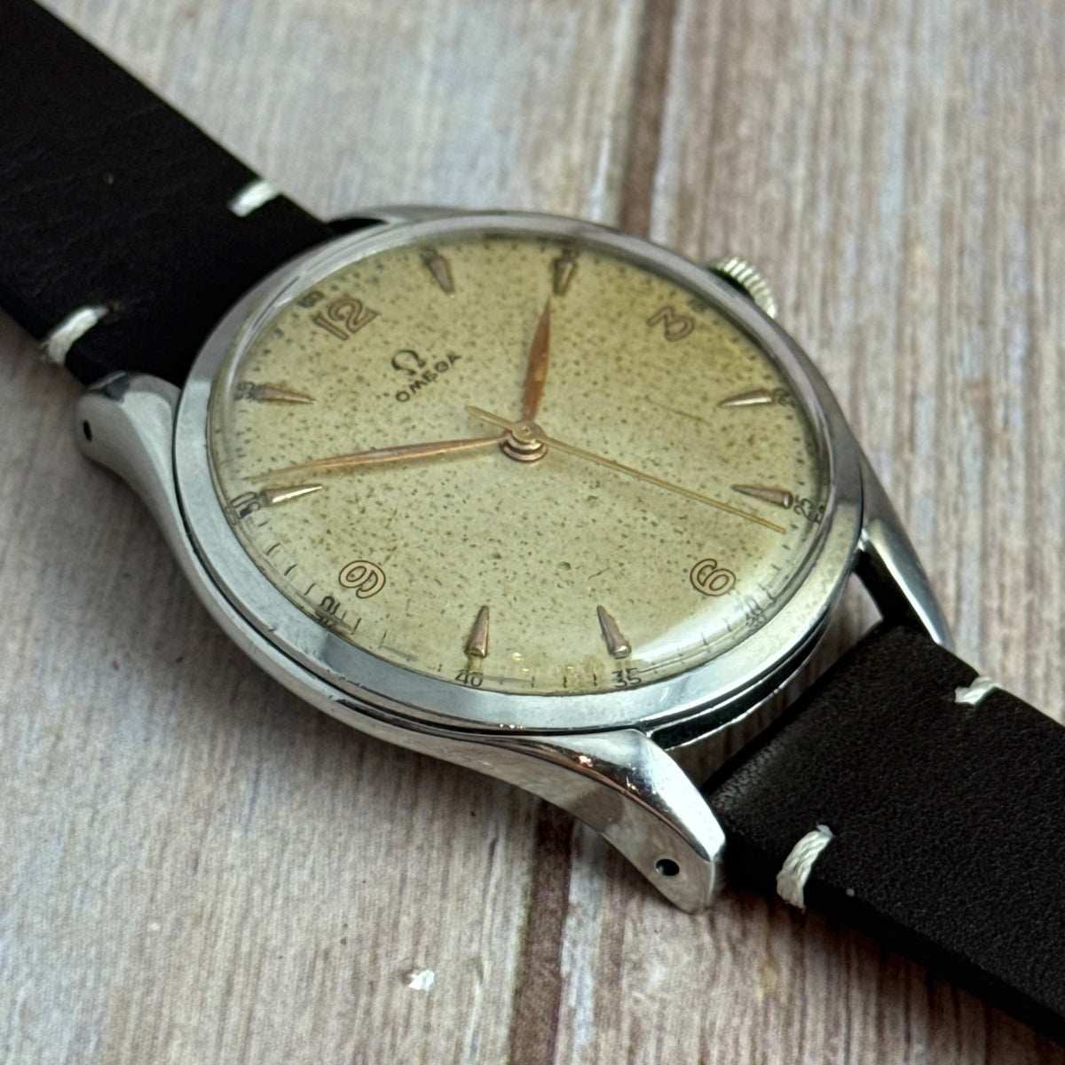 1947 Omega JUMBO 38mm men’s Manual wind steel wrist watch (2506-2)