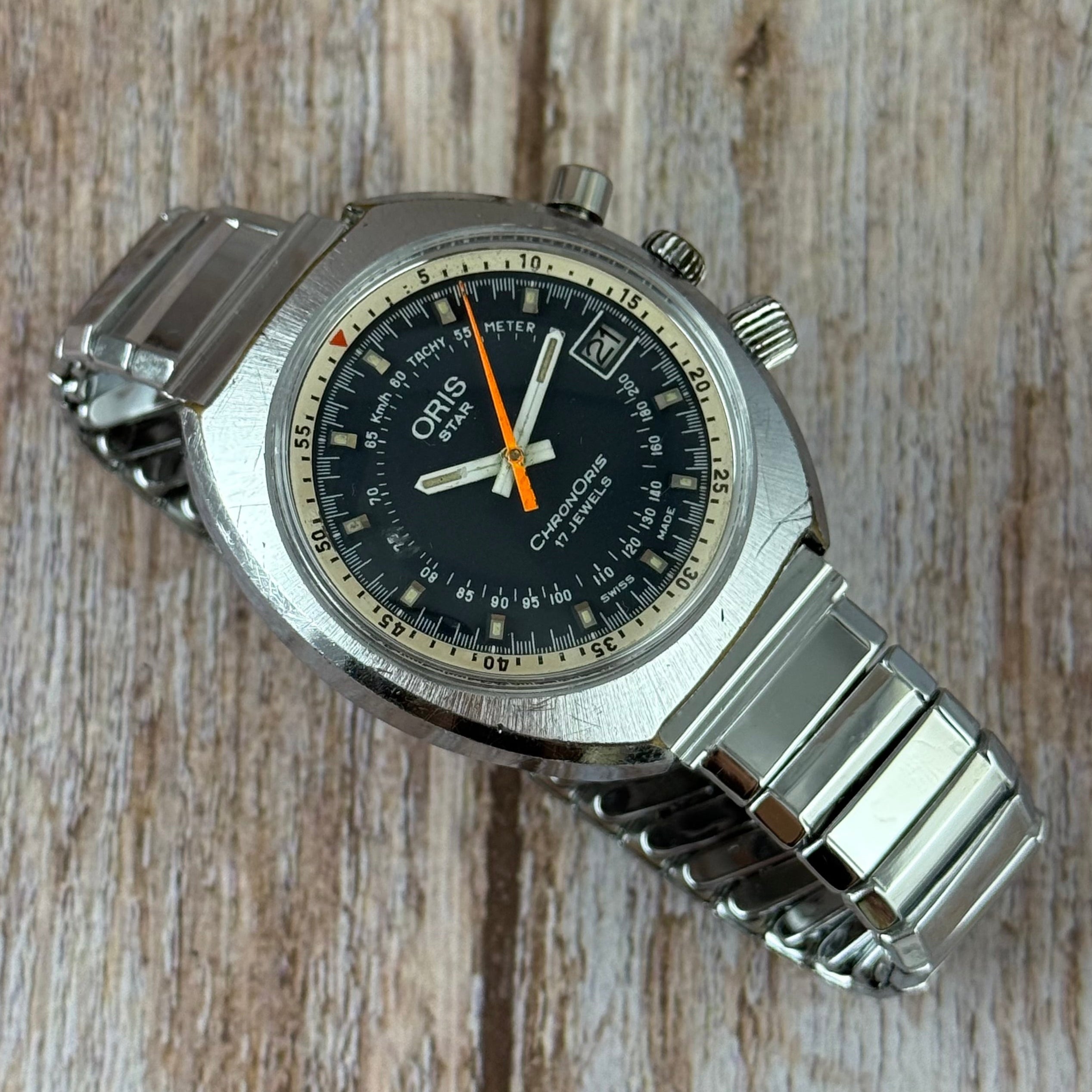 Vintage Oris Star ChronOris Manual Wind Men’s Watch Cal.725 38mm 1970s working