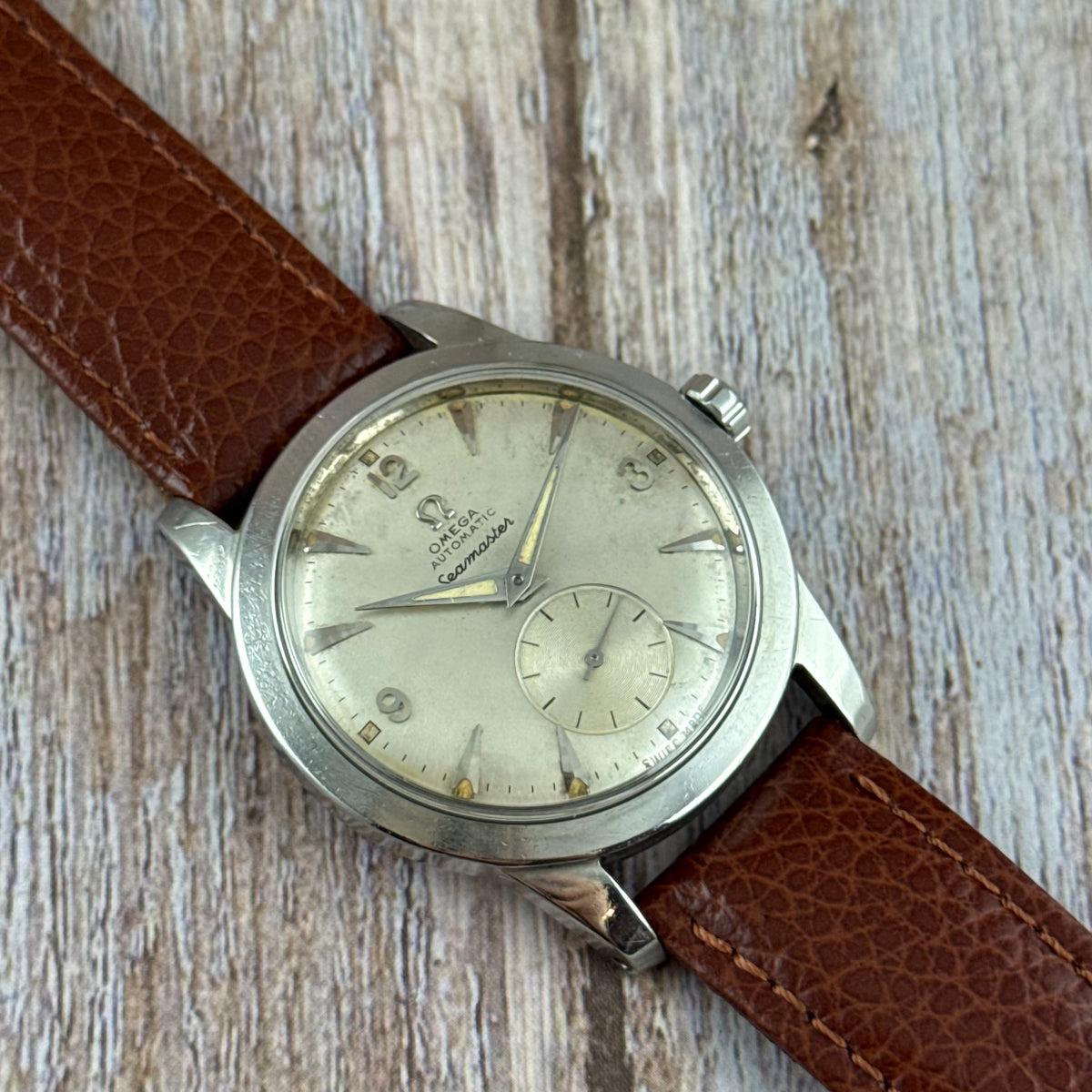 1950 Omega Seamaster automatic ‘bumper’ Arabic dial steel men’s watch