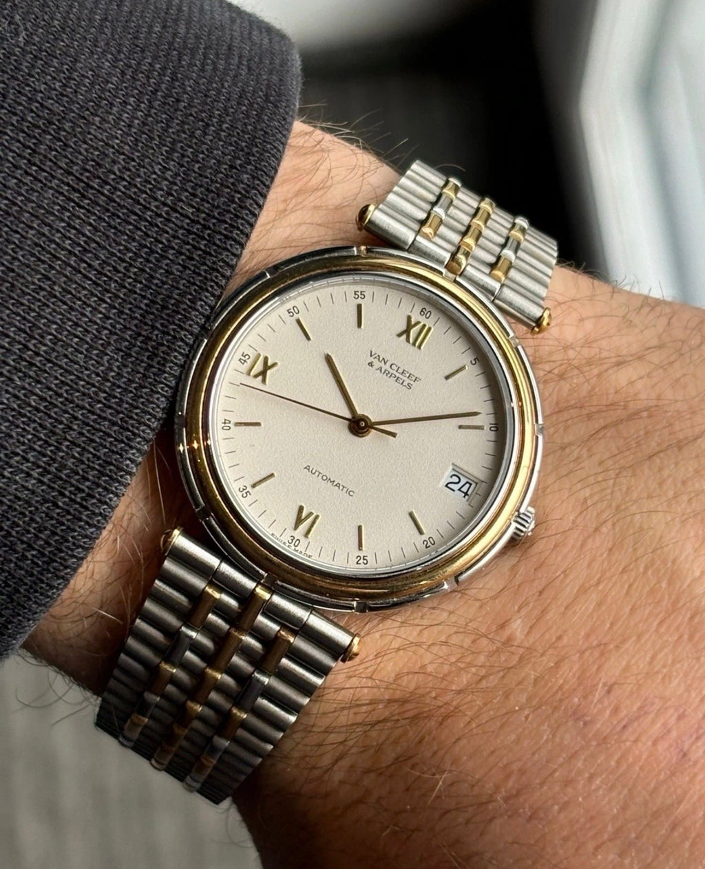 1990s Van Cleef & Arpels La Collection Watch solid 18ct Gold & Steel 34mm Unisex Men’s