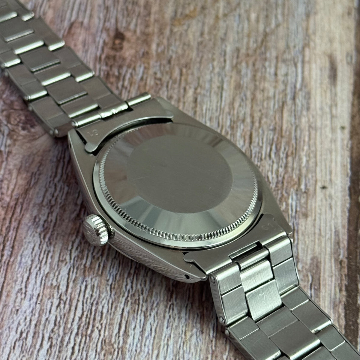 1971 Rolex Air King Date precision men’s steel automatic wrist watch 35mm (5700)