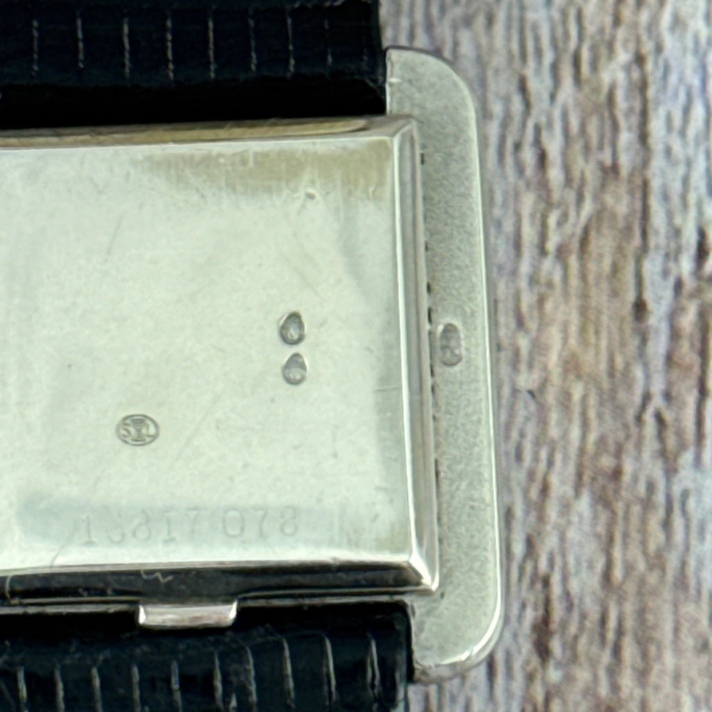 Vintage .925 solid silver Longines ladies tank square dress watch boxed 24mm