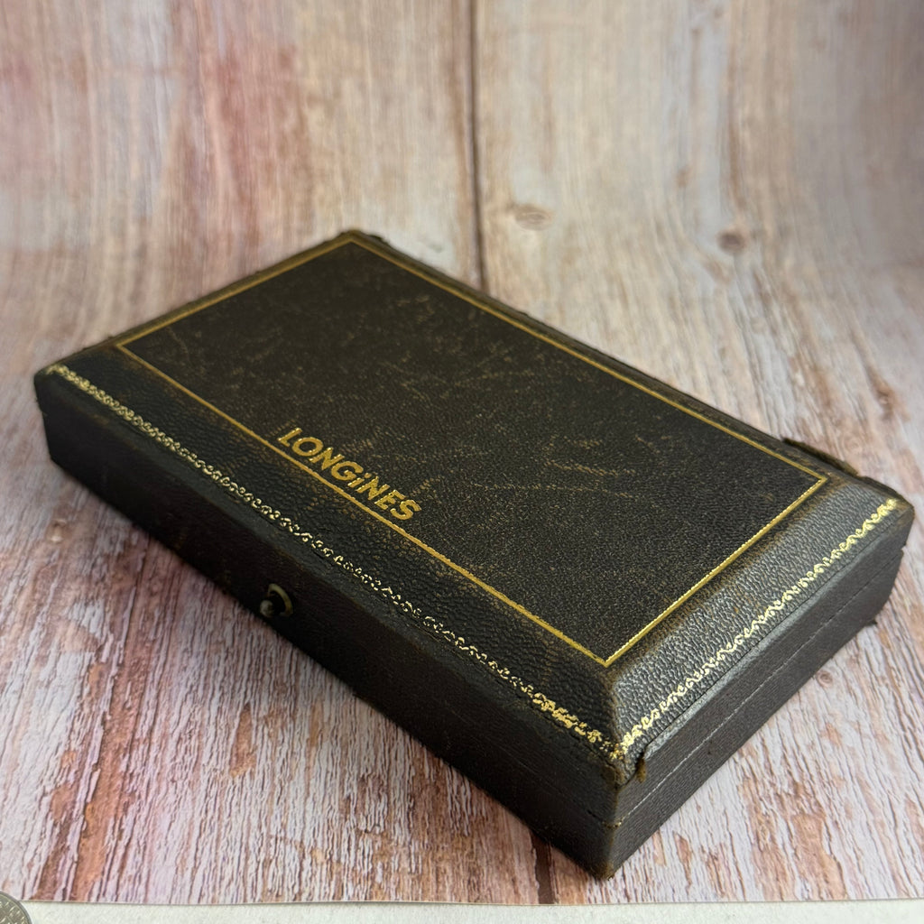 9ct gold Longines gentlemen’s manual wind wrist watch 1950s boxed