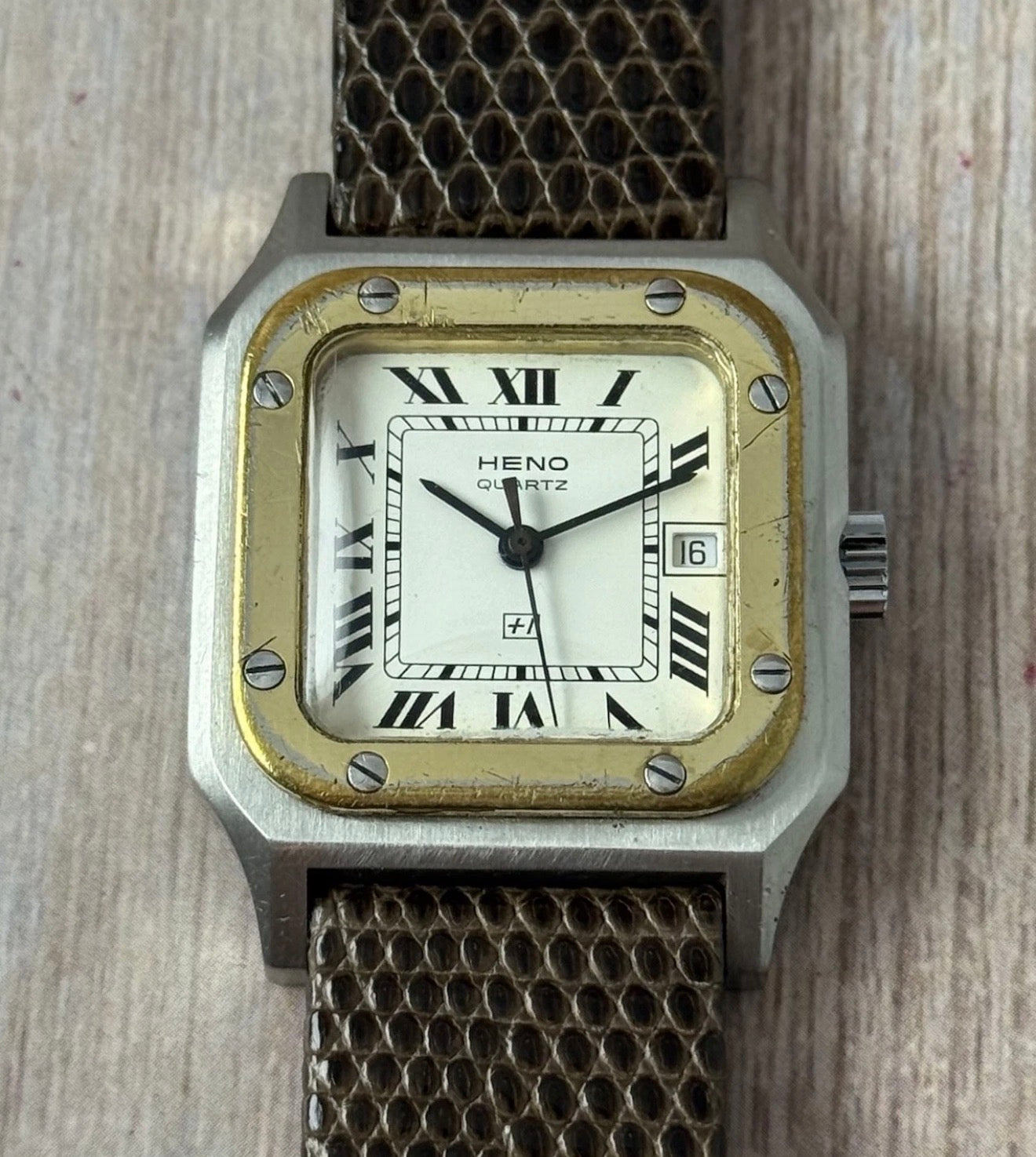 1980s HENO Quartz Santos Style Men’s Swiss Watch