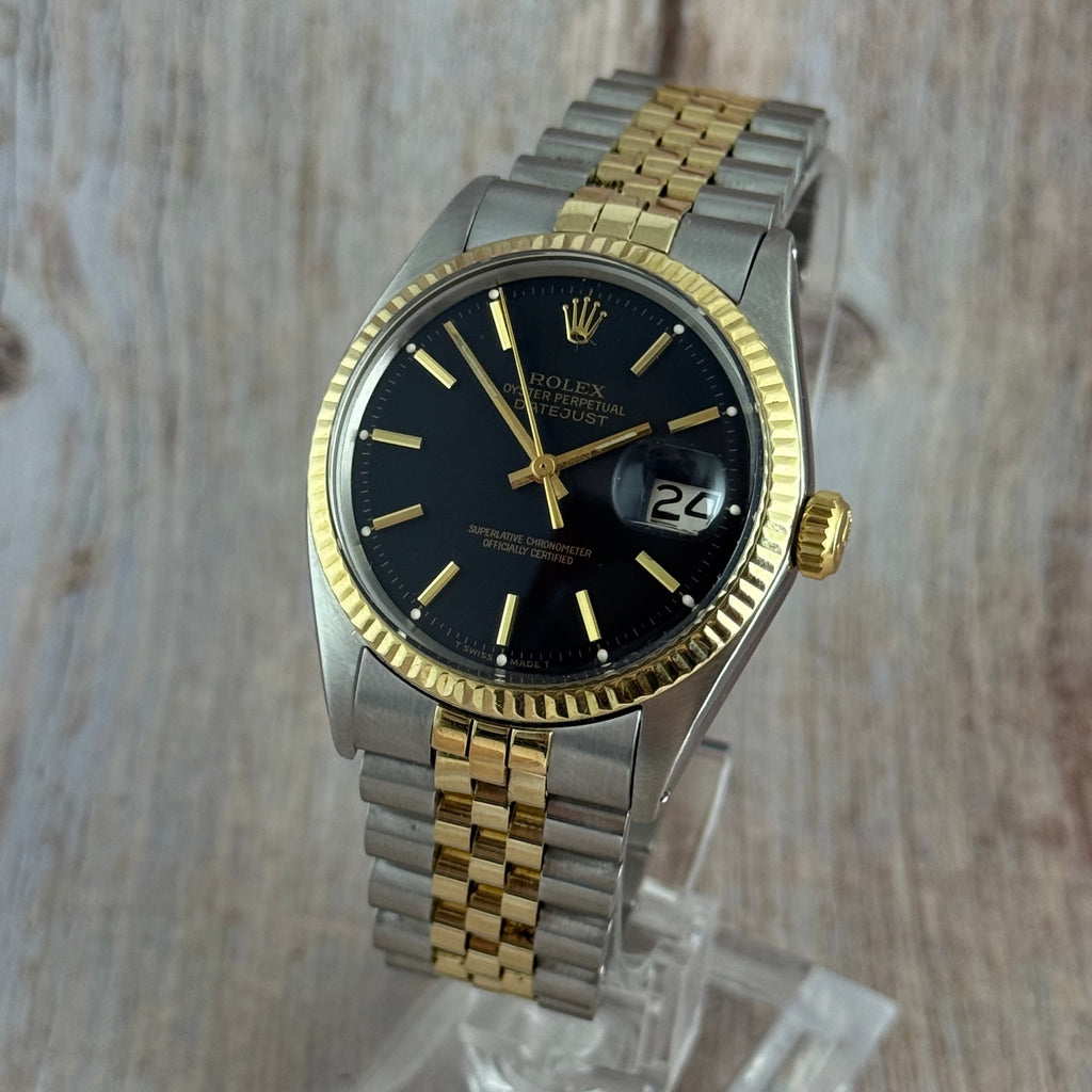 1972 Rolex Datejust 36 18k Gold & Steel 1601 Men’s Wrist Watch Vintage Boxed