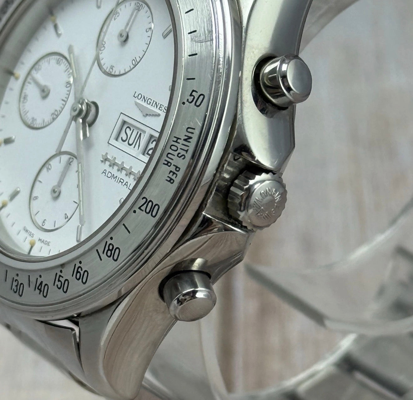 1998 Longines Admiral Automatic Chronograph Men’s Steel Watch 40mm Boxed