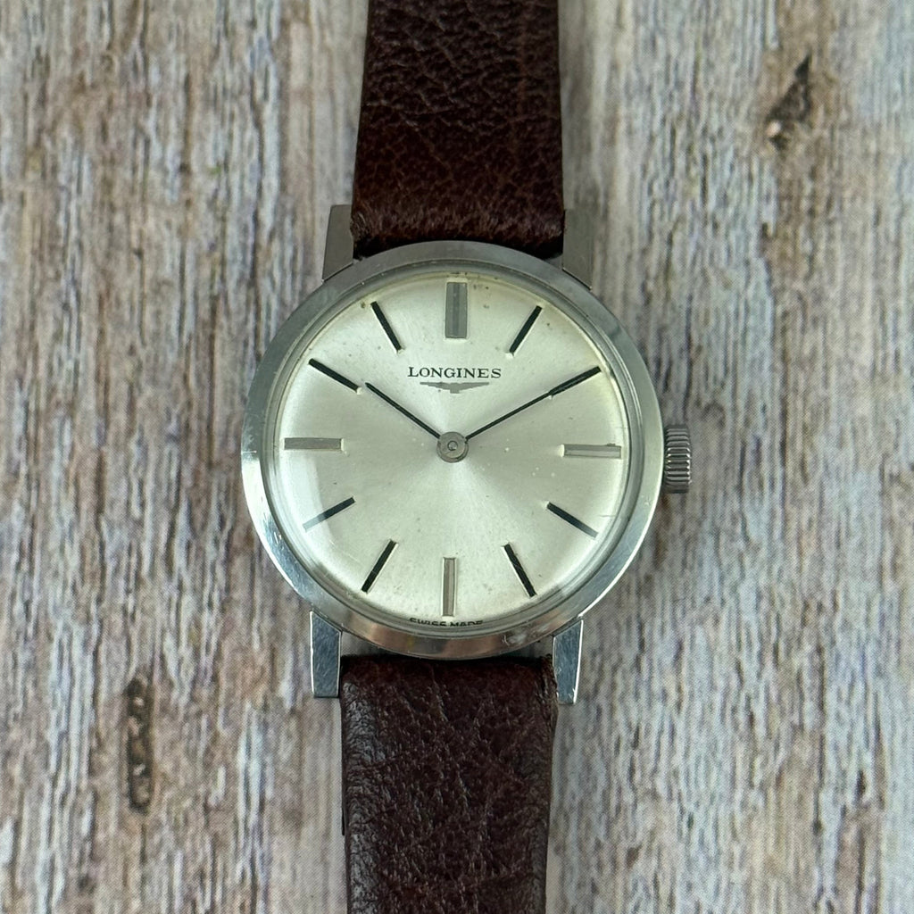 Vintage Longines ladies manual wind Swiss wrist watch steel 24mm