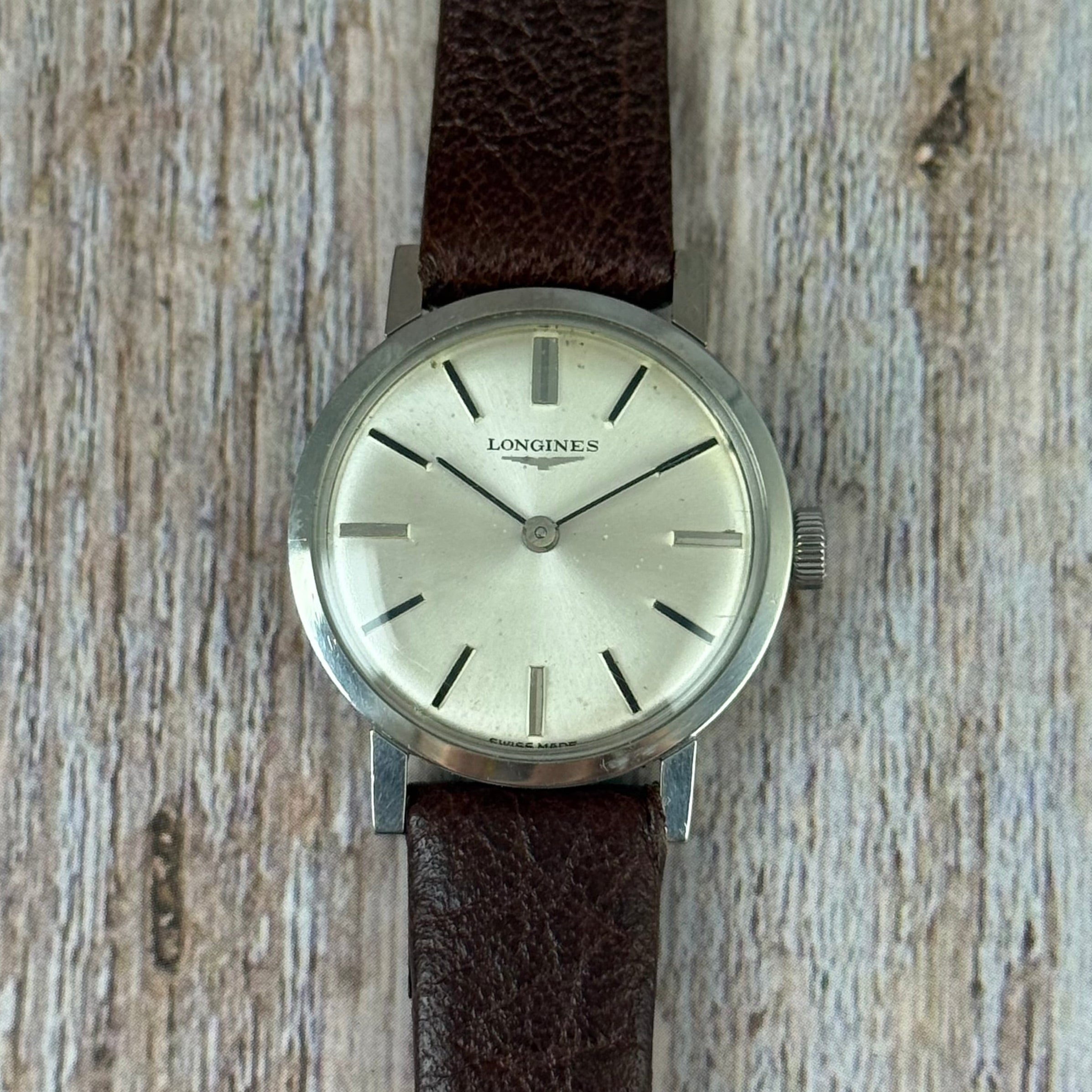 Vintage Longines ladies manual wind Swiss wrist watch steel 24mm