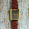 1980s S T Dupont Chinese Lacquer Quartz Oversized Tank Mens Watch