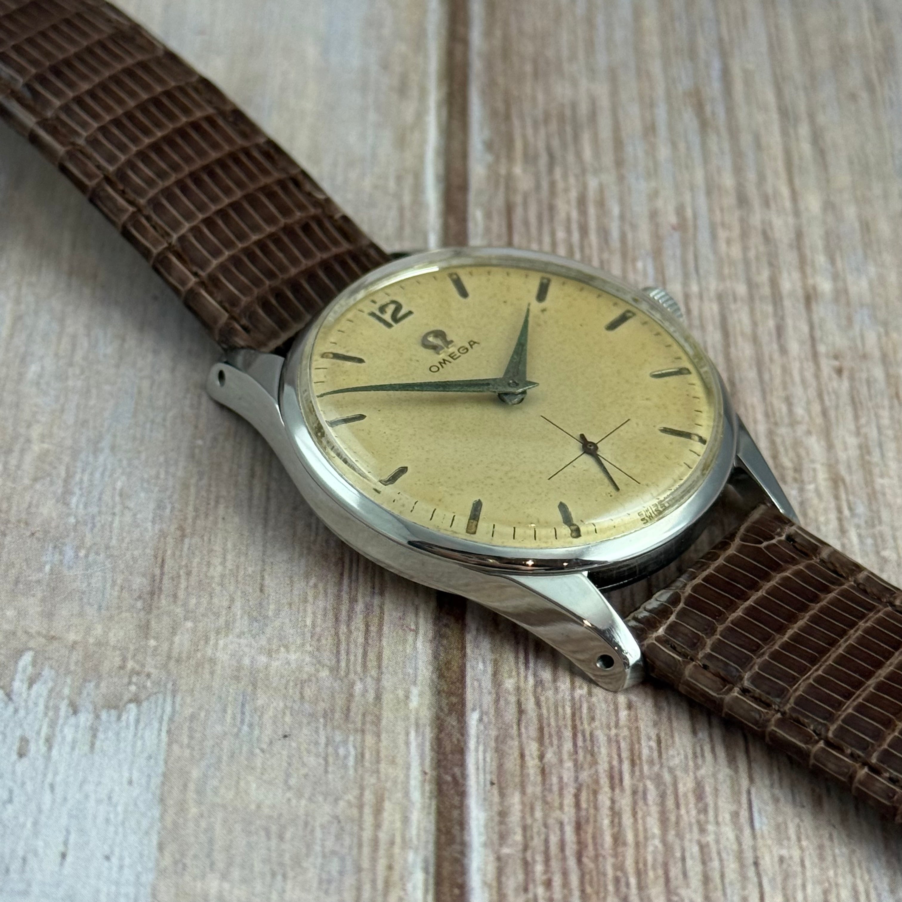 1954 Omega gentlemen’s ‘jumbo’ manual wind wrist watch steel (2800-1) 36mm