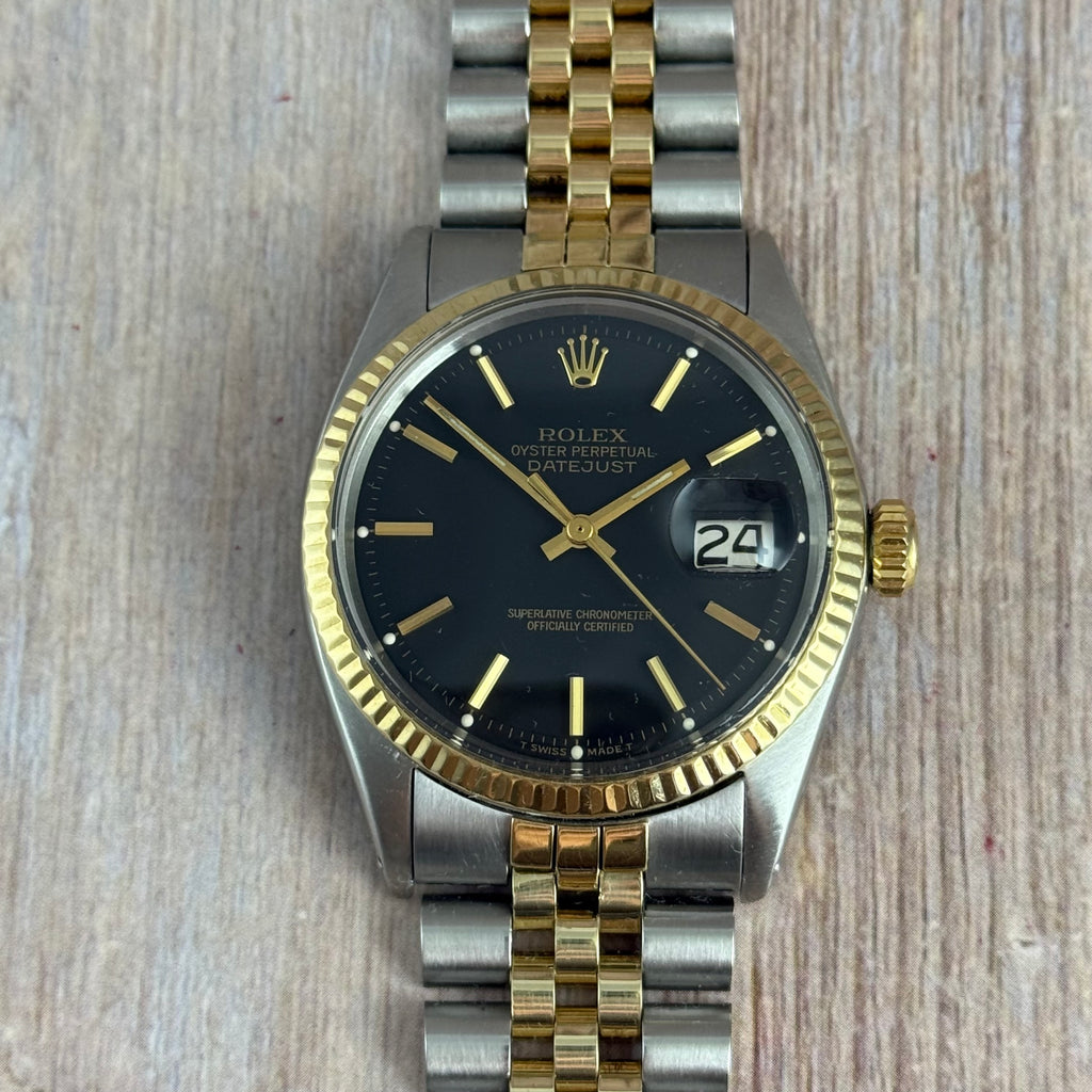 1972 Rolex Datejust 36 18k Gold & Steel 1601 Men’s Wrist Watch Vintage Boxed