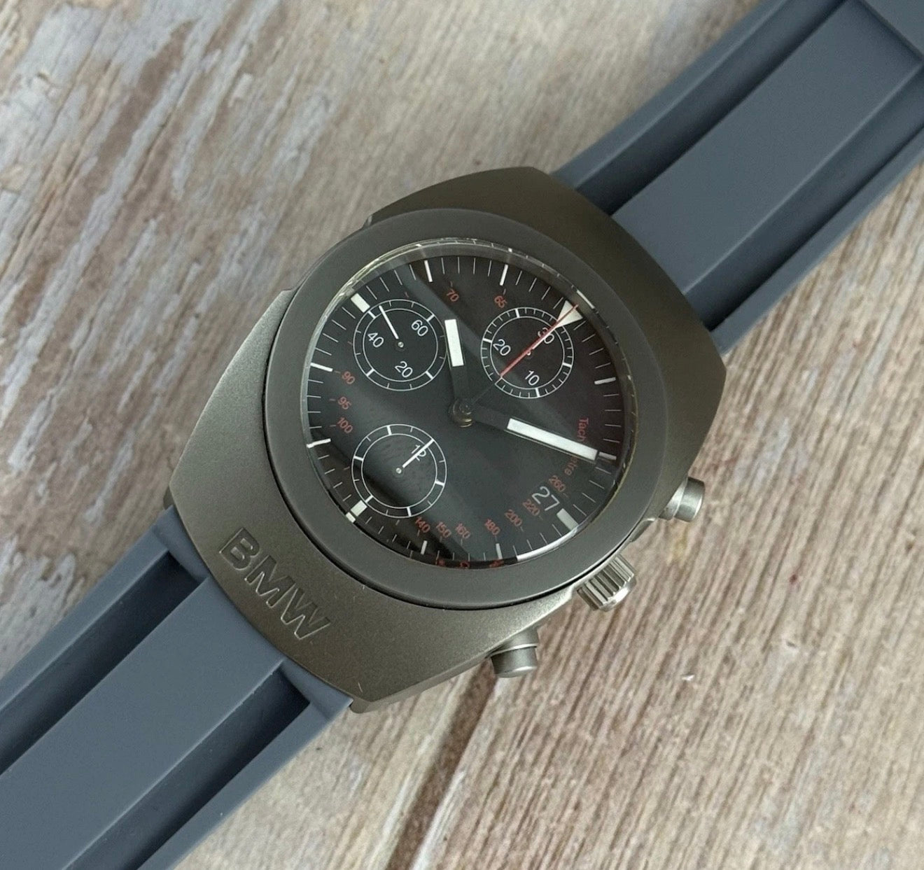 BMW Titanium Motorsport Racing Sport Car Accessory Automatic Chronograph Watch Valjoux 7730