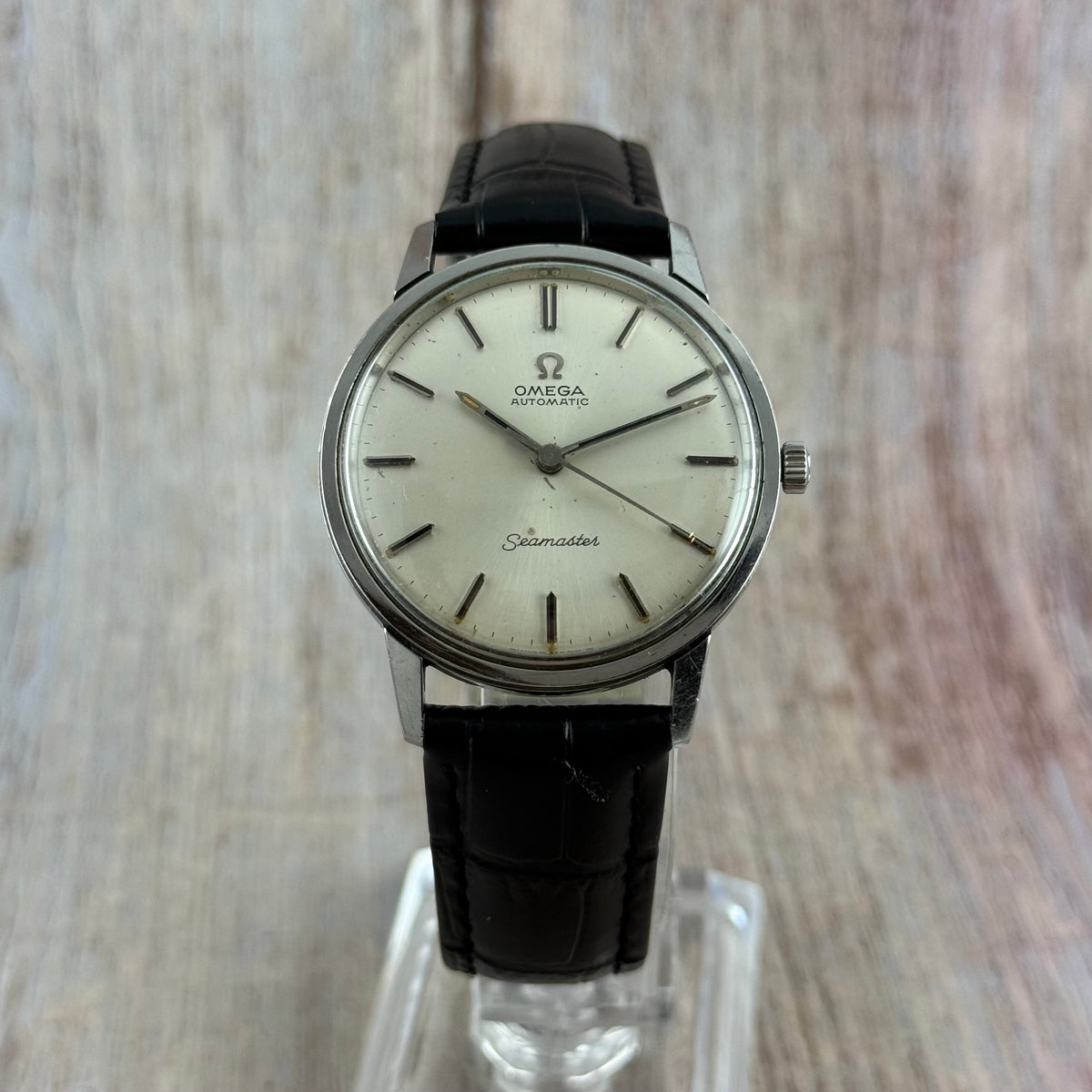 1966 Omega Seamaster Automatic men’s steel wrist watch ‘seahorse’ back