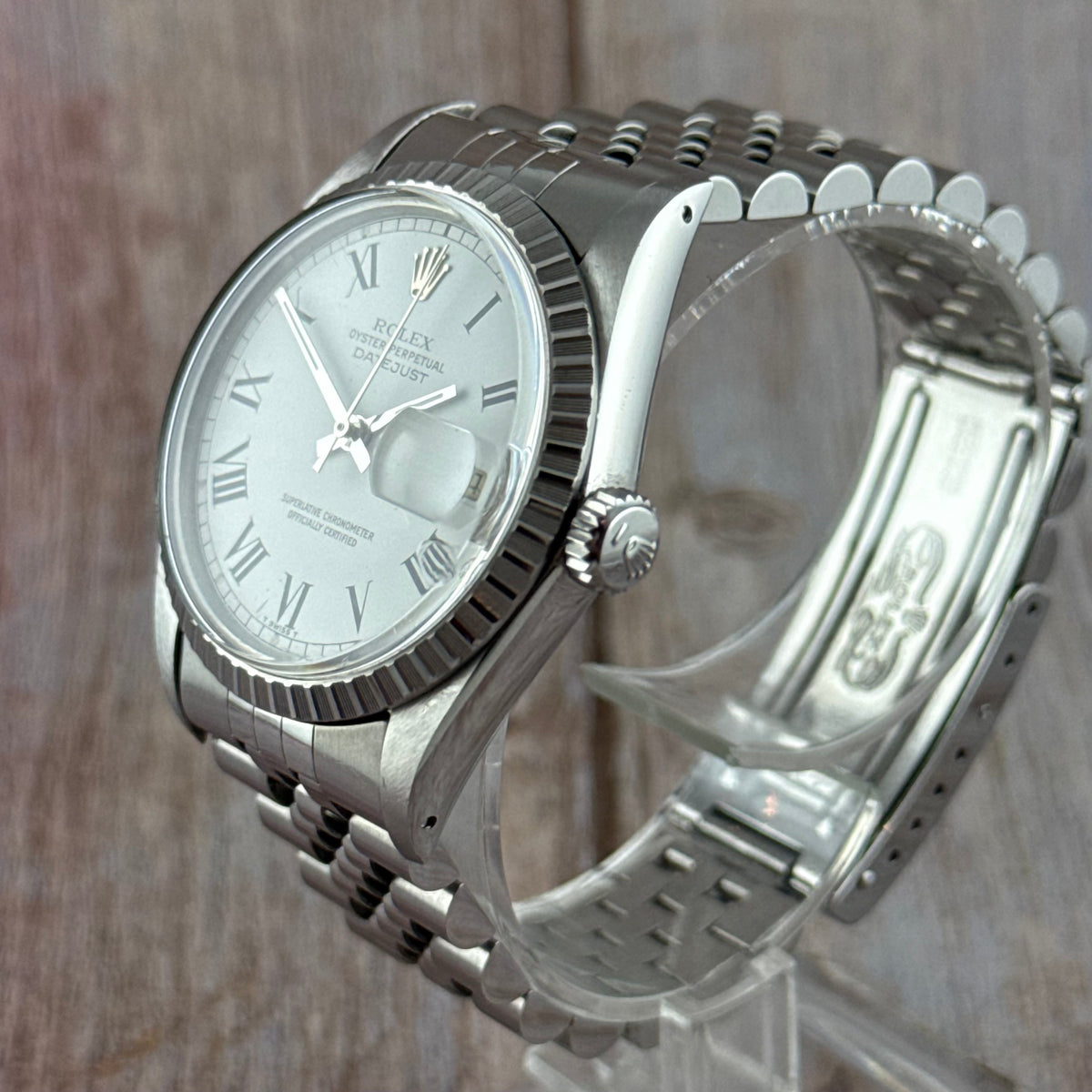 1986 Rolex Datejust 36 silver “Buckley” dial steel men’s watch MINT CONDITION