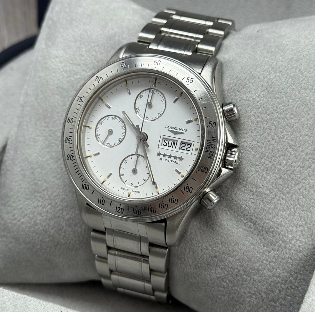 1998 Longines Admiral Automatic Chronograph Men’s Steel Watch 40mm Boxed