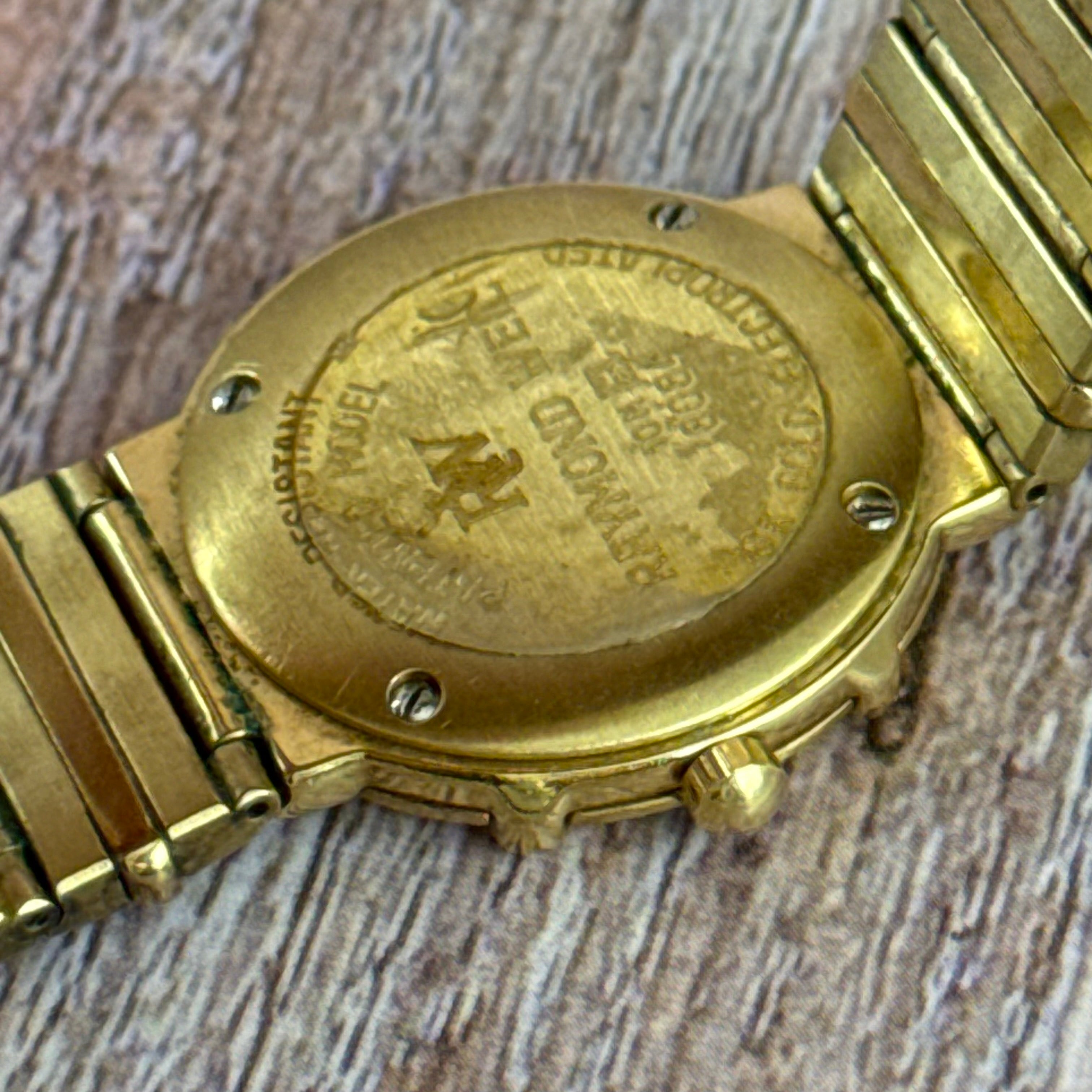 Neo vintage Raymond Weil Coliseum ladies wrist watch diamond dial 18K plated