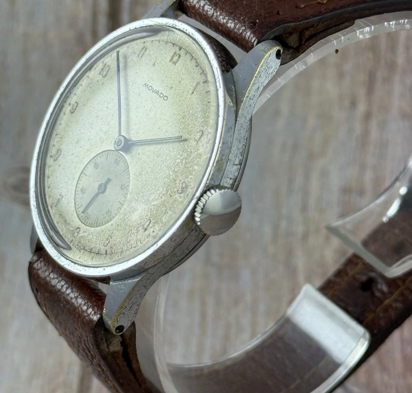 1940s Movado ‘jumbo’ Men’s Manual Wind Steel Wrist Watch 36mm SERVICED ref.32747
