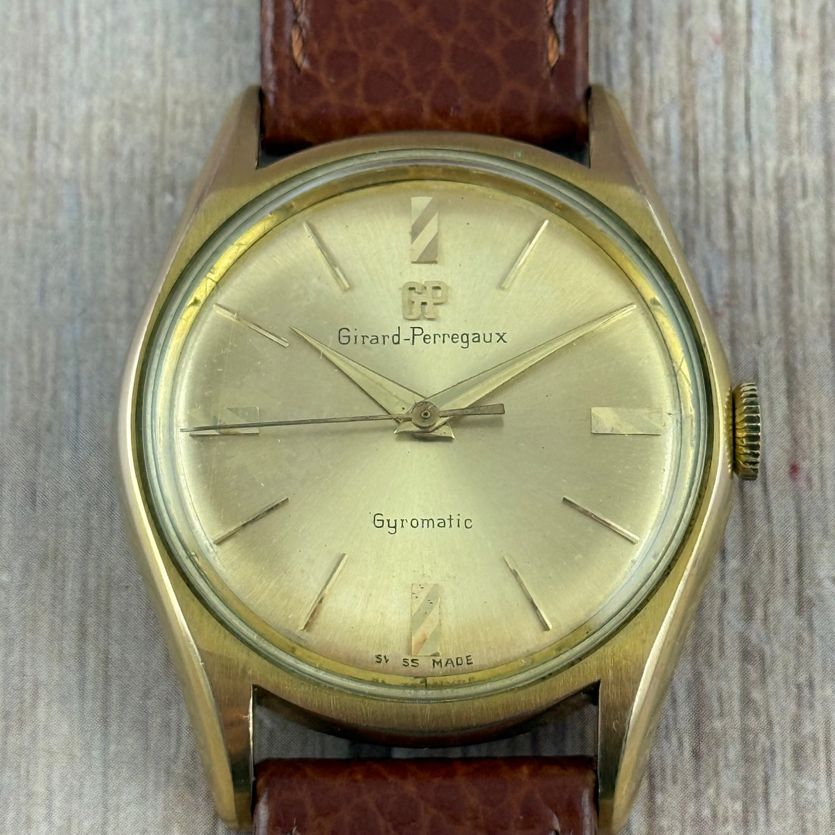 1960s Girard Perregaux Gyromatic men’s automatic gold plated wrist watch