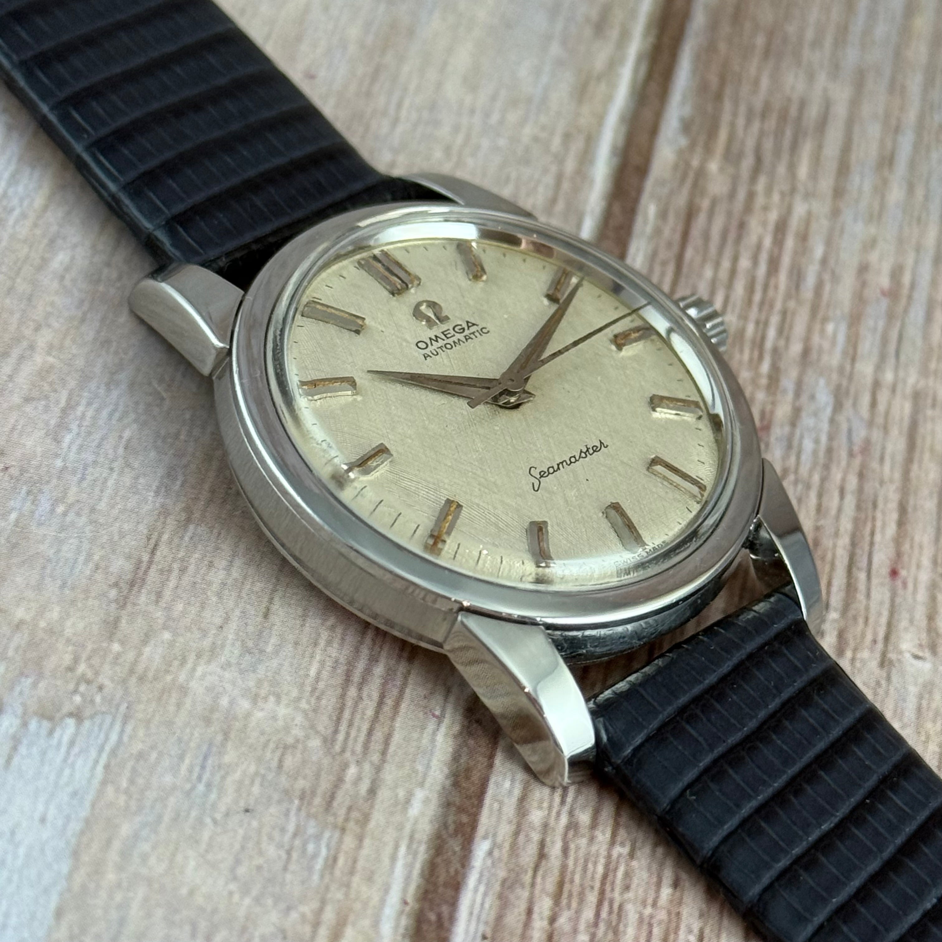 1961 Omega Seamaster Automatic Linen Dial Men’s Steel Watch 14761 1 SC SERVICED