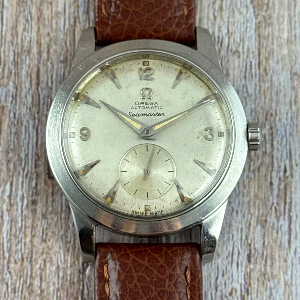 1950 Omega Seamaster automatic ‘bumper’ Arabic dial steel men’s watch