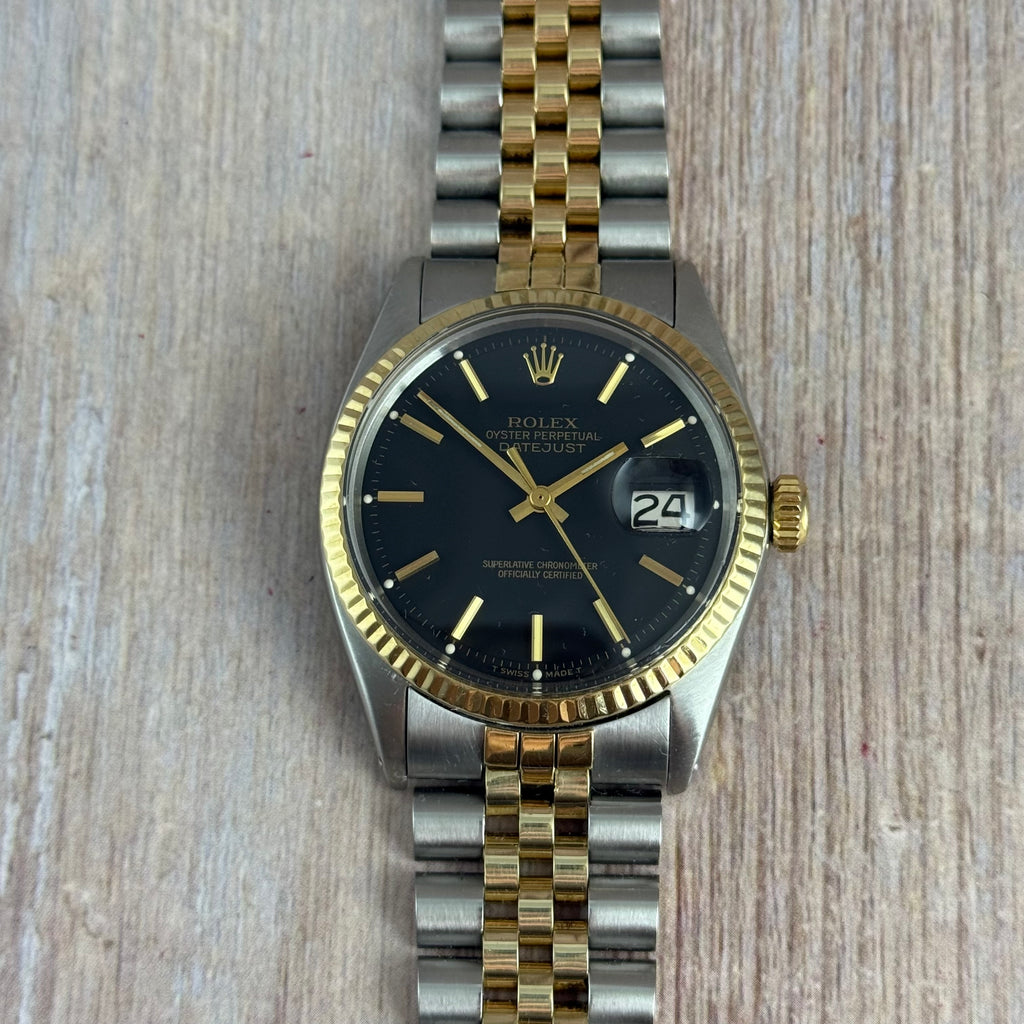 1972 Rolex Datejust 36 18k Gold & Steel 1601 Men’s Wrist Watch Vintage Boxed