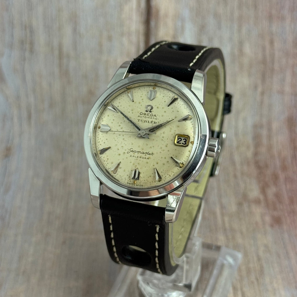 1958 Omega double signed “Türler’ seamaster calendar men’s automatic wrist watch