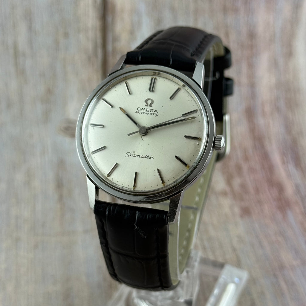 1966 Omega Seamaster Automatic men’s steel wrist watch ‘seahorse’ back
