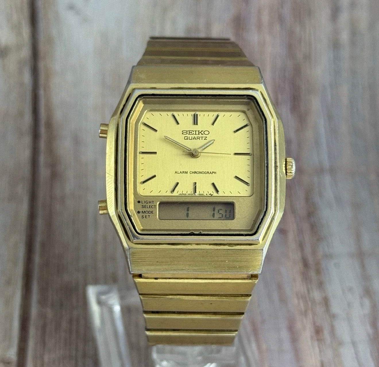 Vintage Seiko Quartz Ana-digi Alarm Chronograph Men’s Watch GP WORKING H601-5210