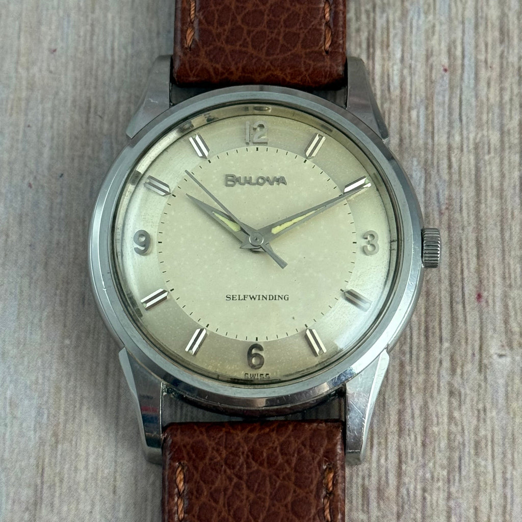 1963 BULOVA ‘Jet Clipper’ men's automatic watch 11AFAC Two-tone dial vintage