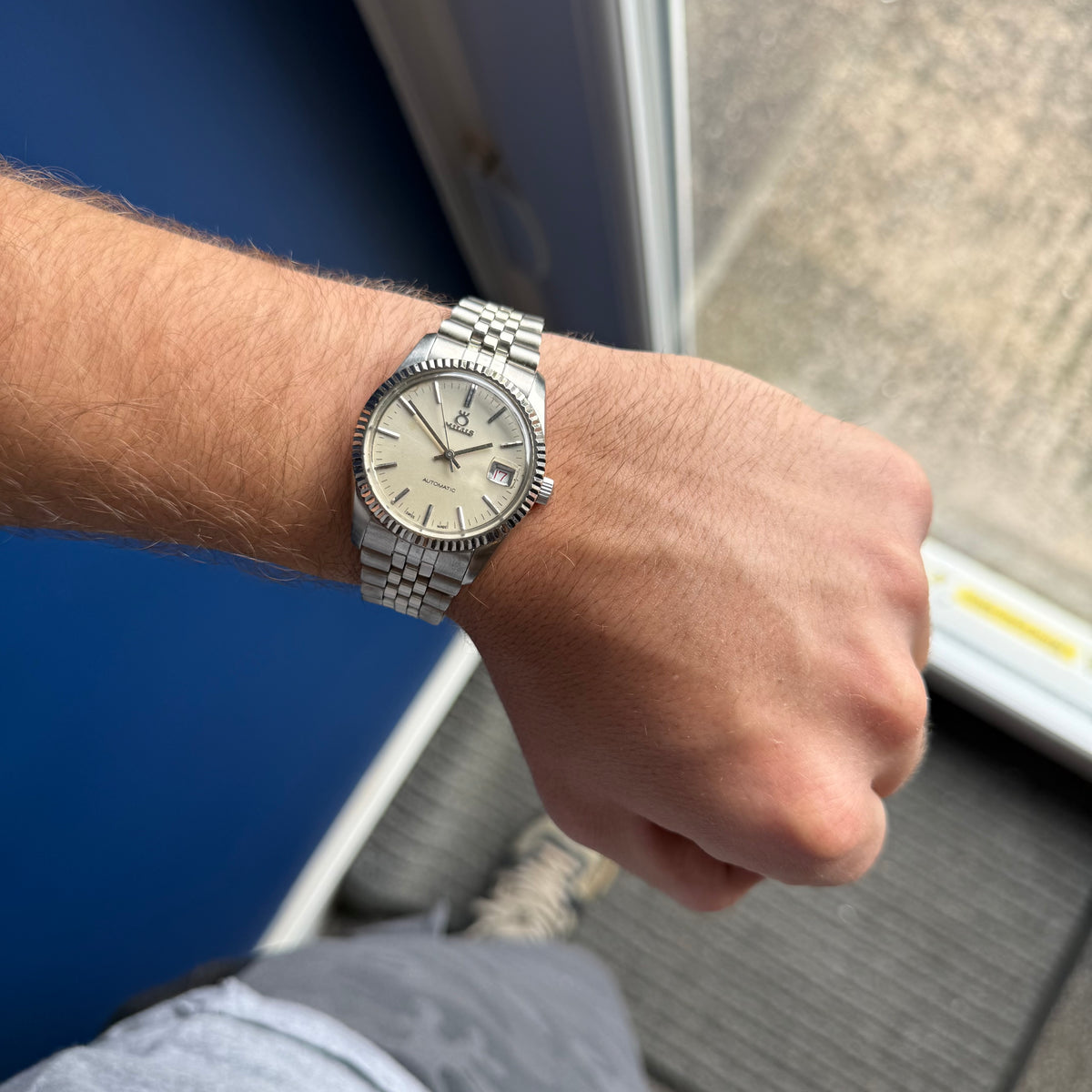 1970s Milus ‘datejust’ style men’s automatic Swiss wrist watch