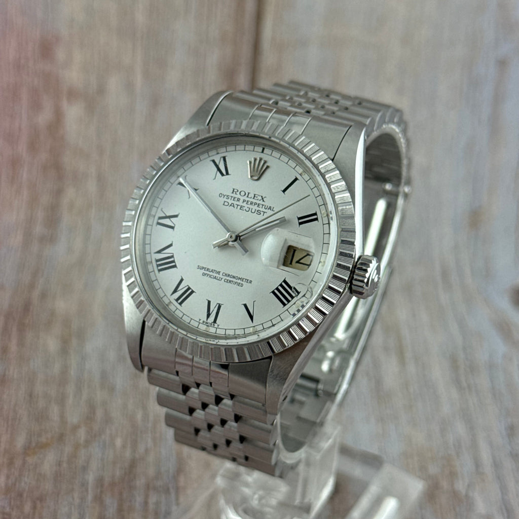 1986 Rolex Datejust 36 silver “Buckley” dial steel men’s watch MINT CONDITION